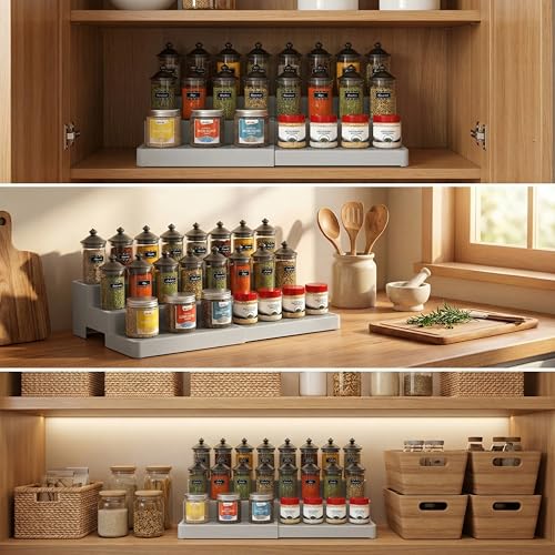 Expandable Spice Rack Organizer for Cabinet (2 Count)