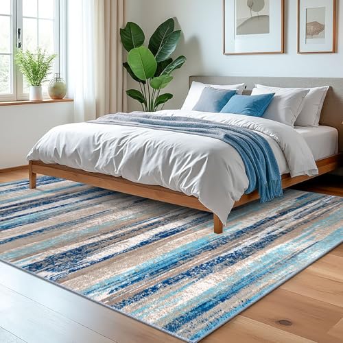 Washable Abstract 5x7 Area Rug for Living Room Non Slip Bedroom Rug