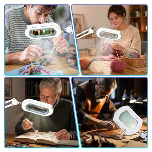 12X Magnifying Glass with Light and Stand