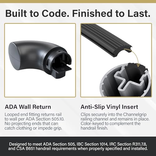 Satin Black 6ft ADA Handrail Kit