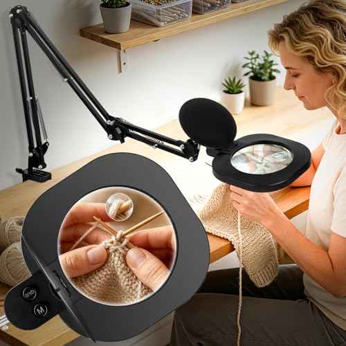 30X 15X Long Magnifying Glass with Light and Clamp (40 Count)