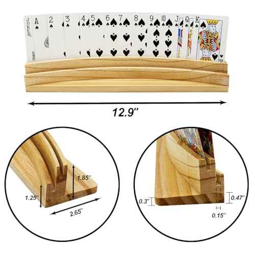 Card Holders for Playing Cards Set of 2 Soild Wood Cards Holders for Kids Seniors Adults