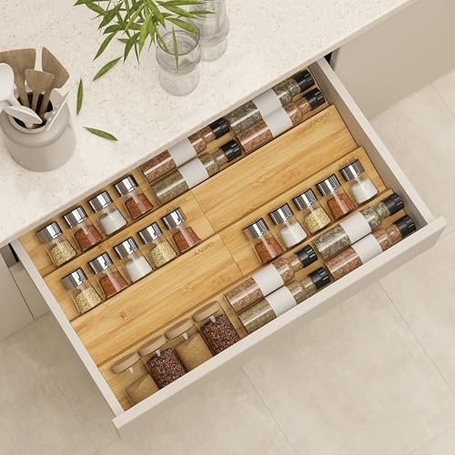 Bamboo Spice Drawer Organizer with Non (8 Count)