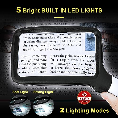 3X Folding Magnifying Glass with Light
