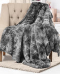 Soft & Comfortable Gray Faux Fur Throw Blanket for Couch