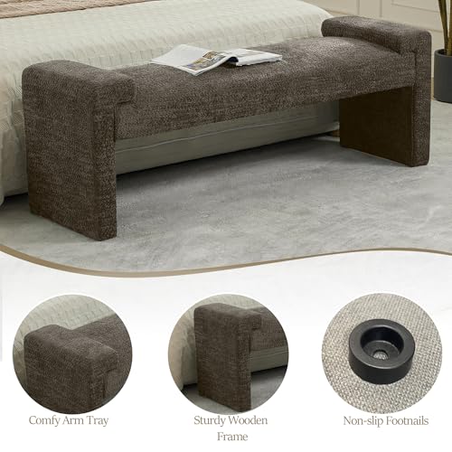 58.7" End of Bed Bench Upholstered Modern Bedroom Bench for Living Room & Entryway