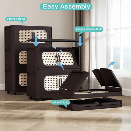 4 Tiers Folding Storage Cabinet (224 Ounce)