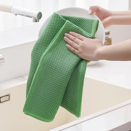 100% Cotton Oversized Waffle Weave Kitchen Towels 4 (4 Count)