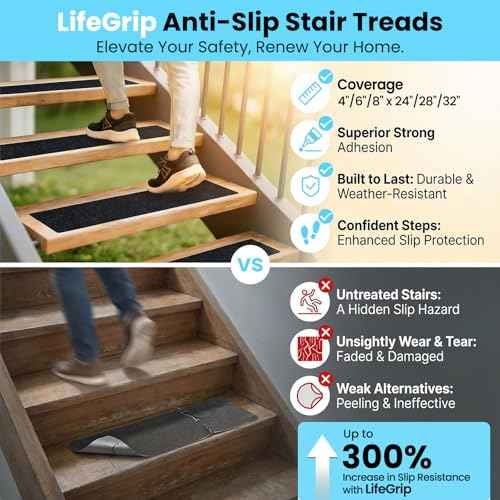 LifeGrip Anti Slip Stair Treads 6"x30" 12Pack Heavy (12 Count)