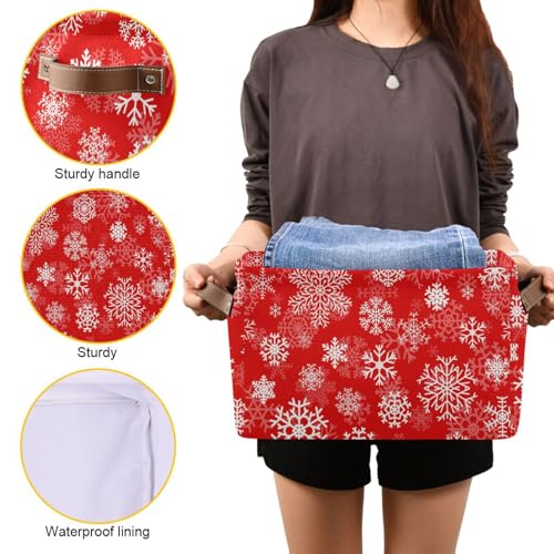 Multi purpose Cube Storage Basket Christmas Snowflakes Organizer Bag
