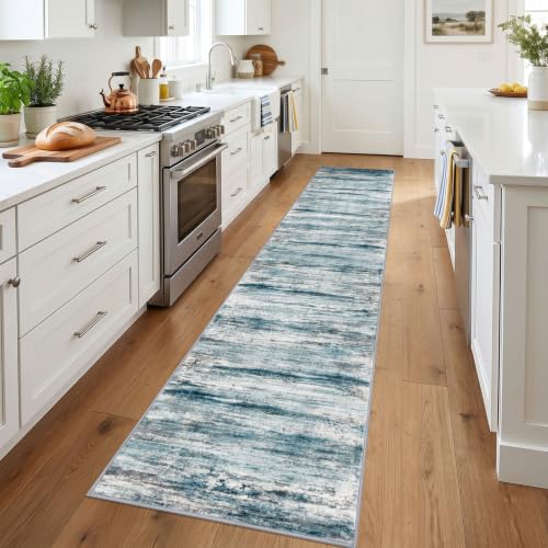 Modern Runners for Hallways 2x12 Washable Rug Runner Blue