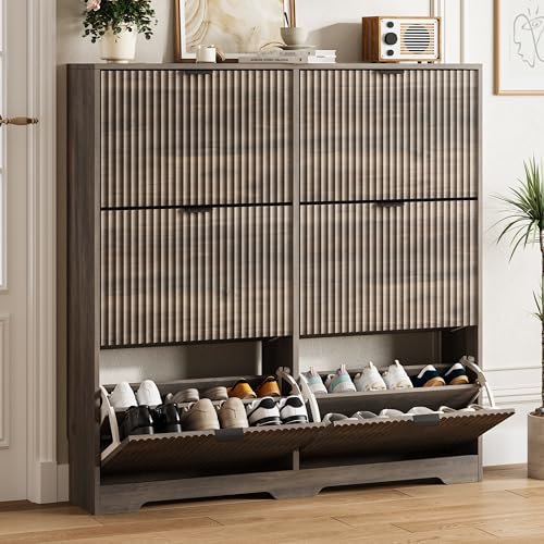 Shoe Cabinet Storage for Entryway with 6 Flip Drawers