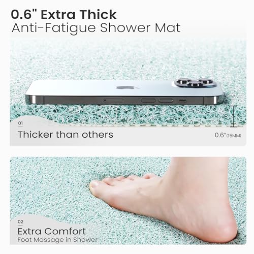 0.6" Extra Thick Non Slip Shower Mat