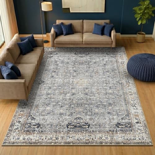 10x14 Rug Machine Washable Area Rug with Non