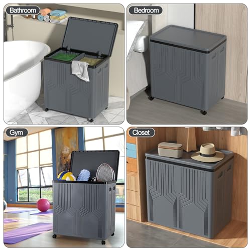 120L 2 Section Laundry Hamper
