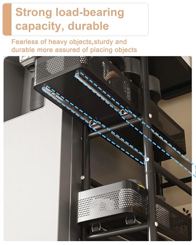 4 Tier Narrow Mobile Storage Cart with Pull