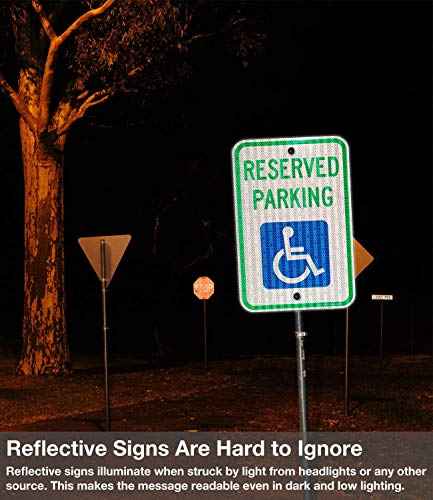3 Pack) Reserved Parking Sign, 18 x 12 Engineer Grade Reflective Sheeting Rust Free Aluminum, Weather Resistant, Waterproof, Durable Ink (3 Count)