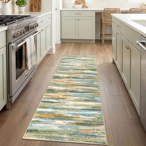 Abstract Washable Runners for Hallway 2x7 Runner Rug Non Slip Indoor (14 Sq Ft)