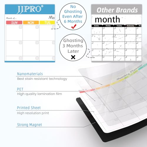 Magnetic Monthly Calendar Whiteboard Set for Refrigerator