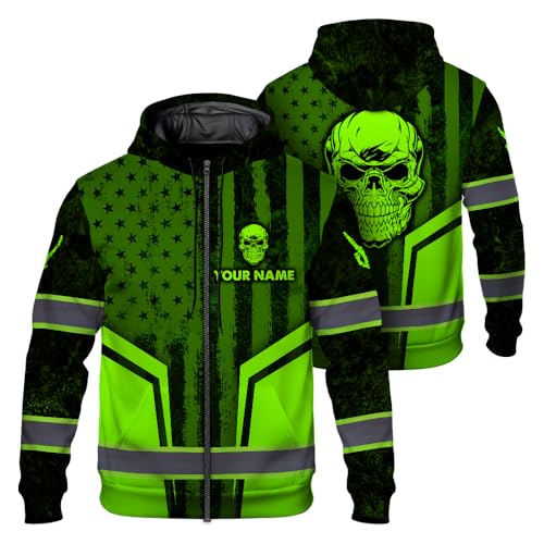 Hi Vis Reflective Zip Up Hoodie