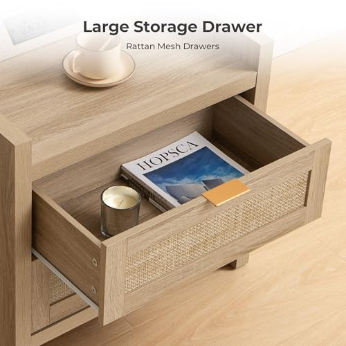 Rattan Night Stand for Bedroom