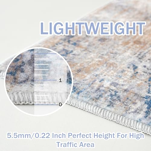 Abstract Runner Rug 3x14 Ft Long Washable Runners for Hallways (42 Sq Ft)