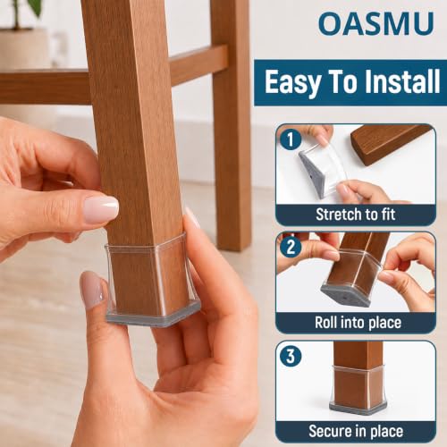 32 Pcs Chair Leg Floor Protectors for Hardwood Floors Square M