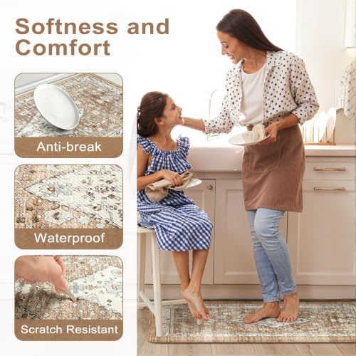 Cushioned Anti Fatigue Kitchen Mats Washable Sink Rug (2 Count)