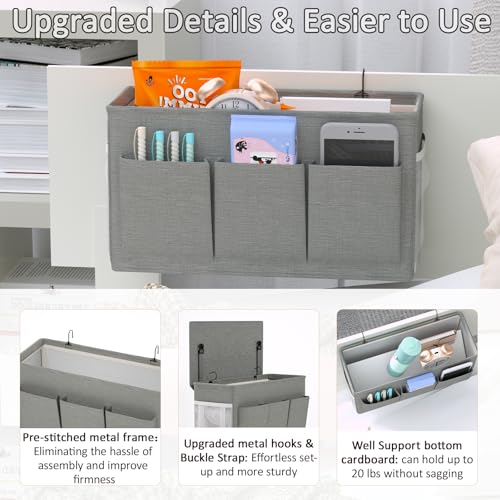 Bedside Caddy Storage Organizer for Bed Rails
