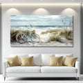Wall Art For Living Room Canvas Decor For Bedroom Modern Office Decorations Blue Beach Bicycle Seascape Paintings Ocean Landscape Pictures Artwork Ready To Hang Home Decor