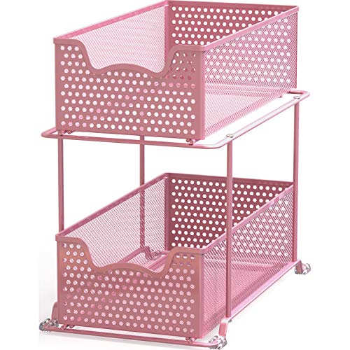 2 Tier Sliding Cabinet Basket Organizer Drawer (2 Count)