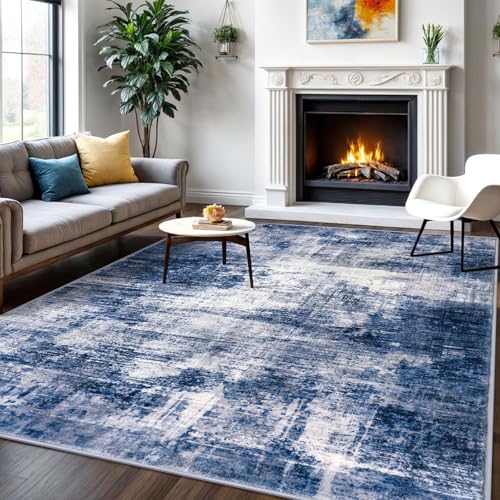 Abstract Area Rugs 6x9 Ft Washable Rugs for Living Room (54 Sq Ft)