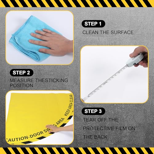 1 Pack Door Swing Caution Floor Sign for Safety Warning Door Swing Area Keep Area Clear Floor Signs Vinyl Non Slip Surface
