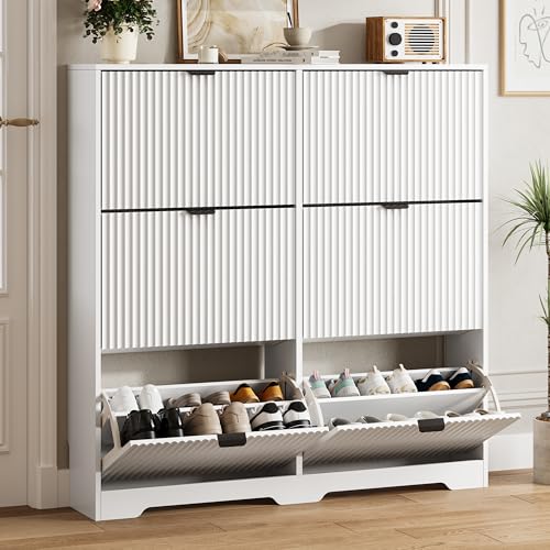Shoe Cabinet Storage for Entryway with 6 Flip Drawers
