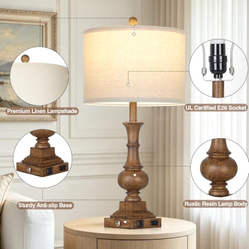 26" Tall Farmhouse Table Lamps Set of 2 (2 Count)