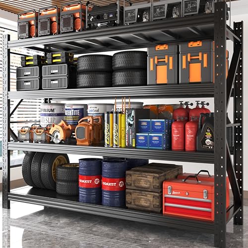 5 Sets Garage Shelves Heavy Duty 67" W Metal Garage Shelving Unit