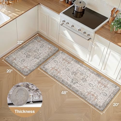 Anti Fatigue Kitchen Mats for Floor 2PCS (2 Count)
