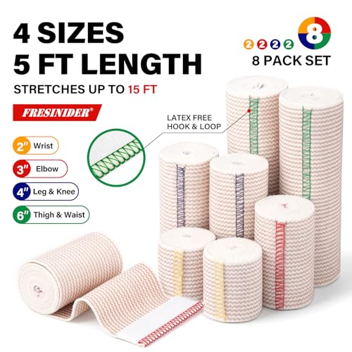 Premium Elastic Bandage Wrap 8 Pack (8 Count)