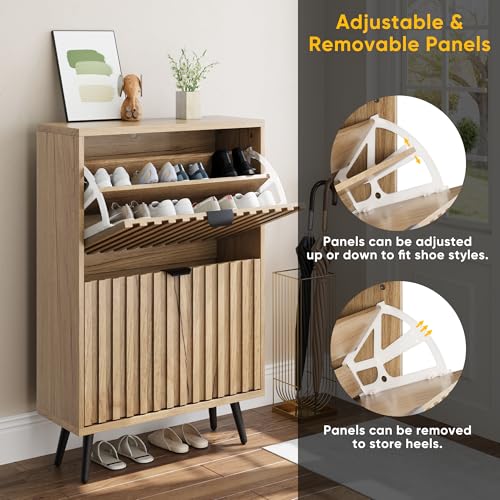 Shoe Cabinet with 2 Flip Drawers