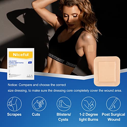 Silicone Foam Dressing Gentle Border 2"x2" 20 Count