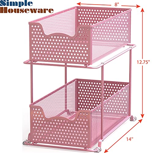 2 Tier Sliding Cabinet Basket Organizer Drawer (2 Count)
