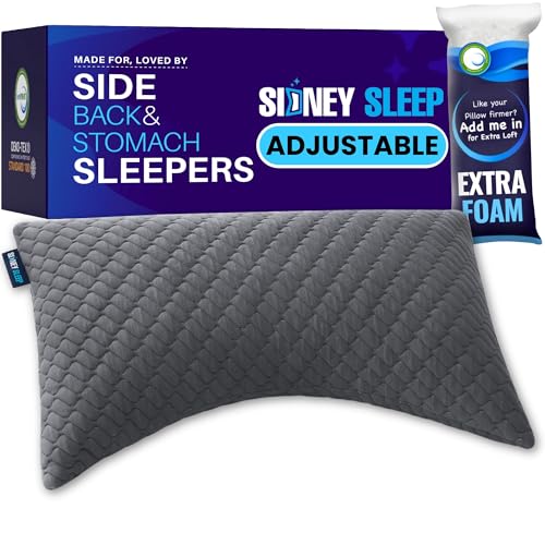 Adjustable Curved Pillows for Neck and Shoulder Support with Extra Shredded Fill