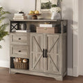 Farmhouse Storage Cabinet with Drawers and Open Storage