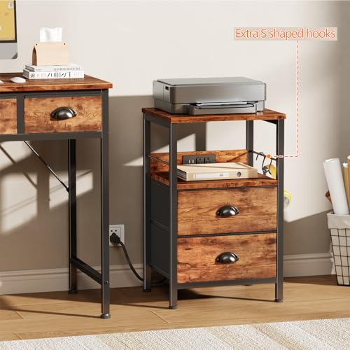 Nightstand with Charging Station for Dorm