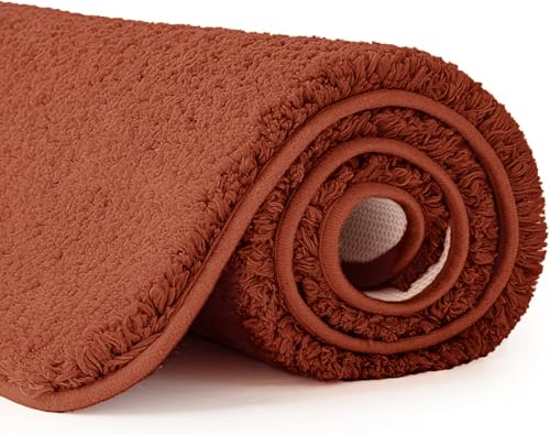 Fall Rust Large Bathroom Rugs Soft Microfiber Bath Mat 24x36 Inch