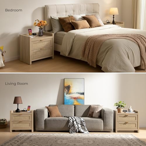 Rattan Night Stand for Bedroom