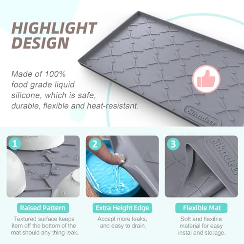 Waterproof Under Sink Mat 40" x 22" Silicone Mat Cabinet Protector