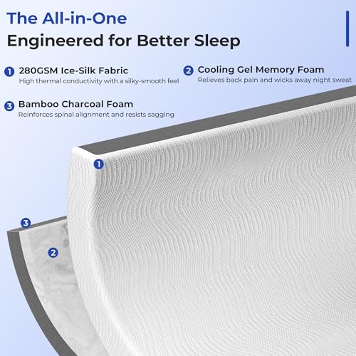 Cooling Mattress Topper Queen Size 4 Inch