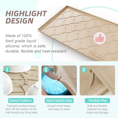 Waterproof Under Sink Mat Silicone 28" x 22" Kitchen Cabinet liner (616 sq inch)