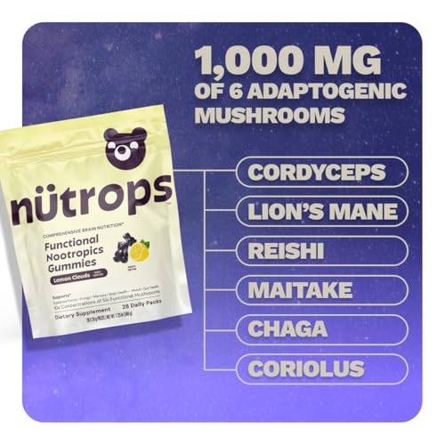Nutrops Nootropics Mushroom Gummies for Brain Health (224 Count)